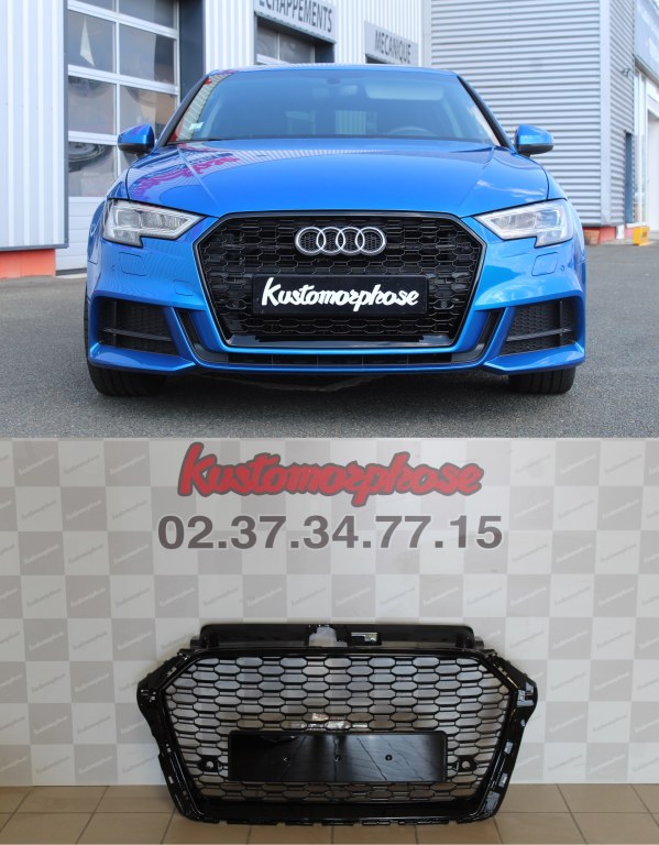 Calandre-Audi-A3-8V-2016-2020-look-RS3-Noir-brillant-kustomorphose