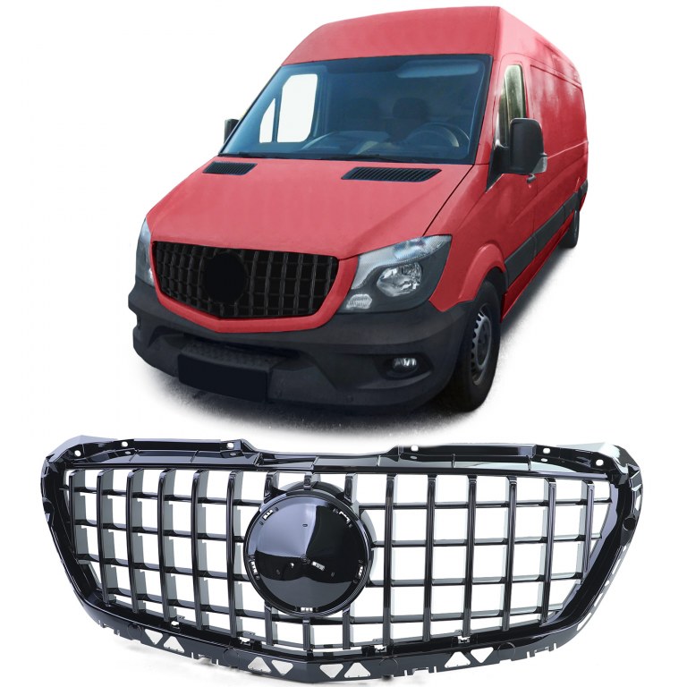 Grille Avant Pour Mercedes Sprinter W901 2002-2006 - ABS, Style Racing, Protection Anti-poussière