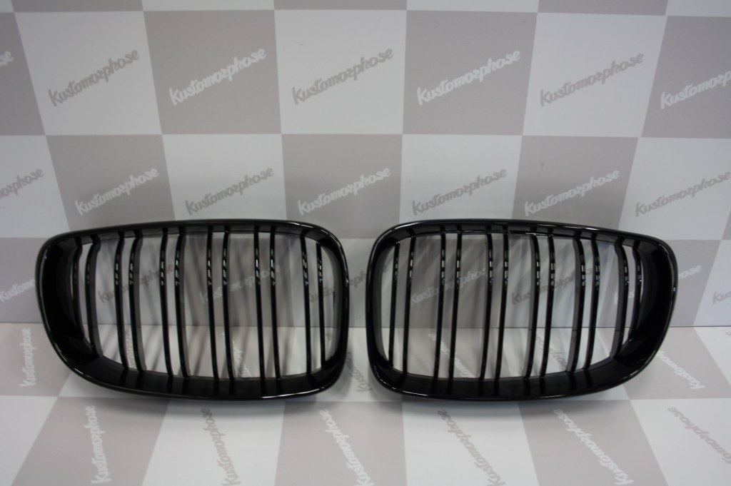 Grilles calandre BMW Serie 3 E46 01-05 phase 2 look M - Noir Brillant 