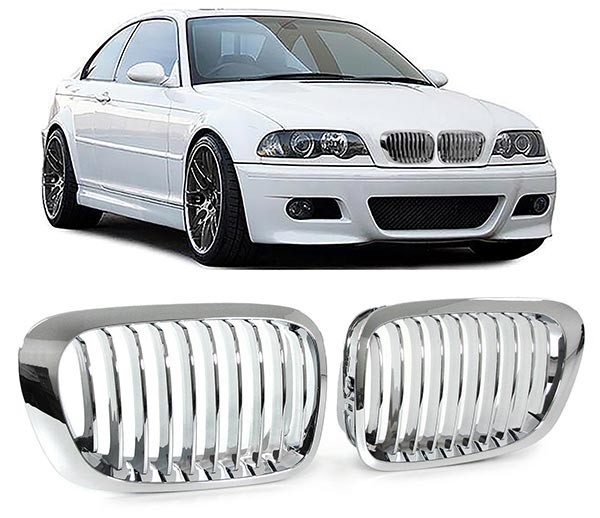 Grille de calandre chrome BMW Série 3 E46 berline phase 1 kustomorphose