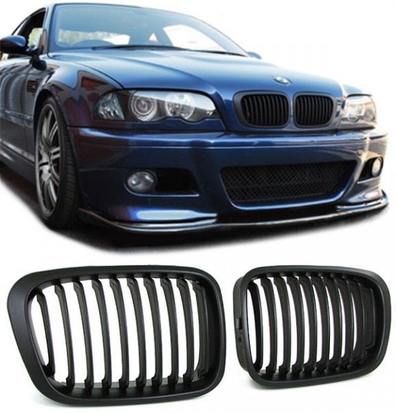 Grilles de calandre noires BMW Série 3 E46 type M3 (1998 - 2005)