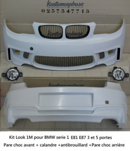 Kit look 1M pour BMW serie 1 E81 E87 3 et 5 portes 