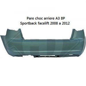 Pare choc ar A3 Sportback Facelift sans PDC