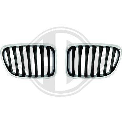 Calandre pour BMW X1 Noir Chrome