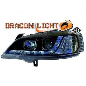 phares à LED DragonLights, noir ASTRA G
