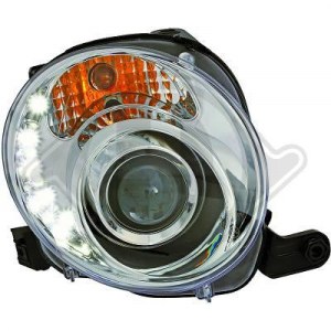 PHARES AVANTS LED POUR FIAT 500 - CHROME