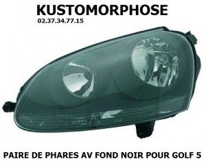 phare Droite, GOLF 5 ""GTI"" noir