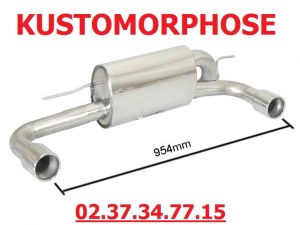 Échappement Ragazzon avec Silencieux arrière duplex en inox G/D avec sortie ronde 90 mm pour Bmw Serie1 F20/F21