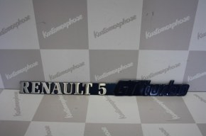 Anagramme logo arrière en alu Renault 5 GT Turbo Alain Oreille 