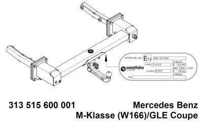 Attelage RDSO Westfalia Mercedes GLE Coupé C292 après 03/2015 + Faisceau 7 broches