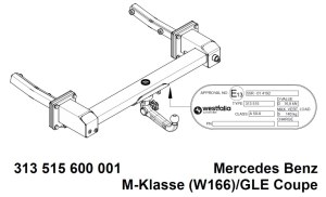 Attelage RDSO Westfalia Mercedes GLE Coupé C292 après 03/2015 + Faisceau 7 broches