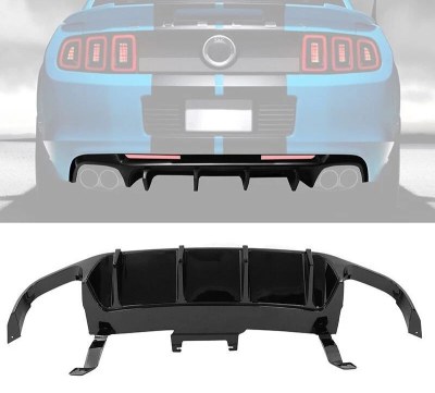 Diffuseur arrière Ford Mustang 4 sortie – Style compétition v1 – Noir brillant