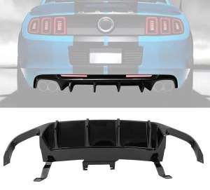 Diffuseur arrière Ford Mustang 4 sortie – Style compétition v1 – Noir brillant
