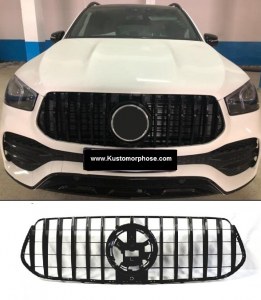 Calandre GT-R AMG Panamericana Full Noir pour Mercedes GLE Facelift (W167/C167) 2019+ pour pare choc AMG line