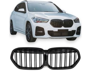  Calandre noir brillante double baton look M4 pour BMW X1 F48 LCI  2019-2022