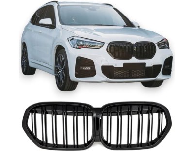  Calandre noir brillante double baton look M4 pour BMW X1 F48 LCI  2019-2022
