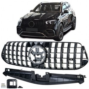 Calandre GT-R AMG Panamericana Noir pour Mercedes GLE (W167/C167) 2023+ pour pare choc AMG line