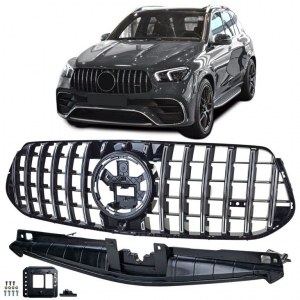 Calandre GT-R AMG Panamericana Noir et chrome pour Mercedes GLE (W167/C167) 2023+ pour pare choc AMG line