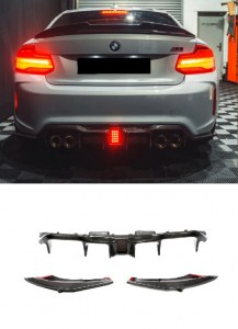 Diffuseur arrière carbone DTM F1 LED V2 Bmw M2 F87 et M2 Compétition