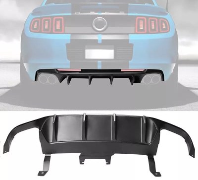 Diffuseur arrière Ford Mustang 4 sortie – Style compétition v1 – Noir mat