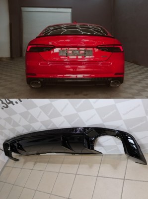 Diffuseur arrière look RS5 pour Audi A5 F5 B9 coupé - cabriolet - sportback de 2016 à 2019