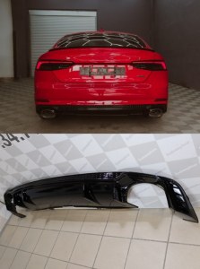 Diffuseur arrière look RS5 pour Audi A5 F5 B9 coupé - cabriolet - sportback de 2016 à 2019