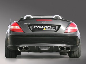 Diffuseur arrière pour 4 sortie PIECHA pour Mercedes SLK R171 sans Pack AMG 2004 à 2008 phase 1