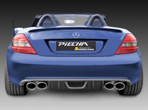 Diffuseur arrière pour 4 sortie PIECHA pour Mercedes SLK R171 sans Pack AMG 2008 à 2011 phase 2