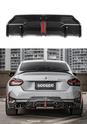 Diffuseur Carbone avec feux led F1 SOOQOO pour BMW série 2 G42