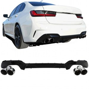 Diffuseur arrière 4 sorties M Performance pour BMW série 3 G20 G21 pack M+ embout CHROME