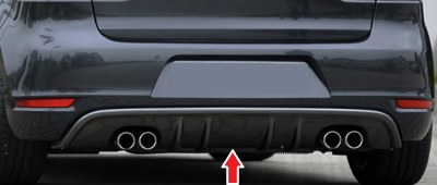 Diffuseur arrière Golf 6 – Double sortie gauche / droite Noir brillant (2008–2012)