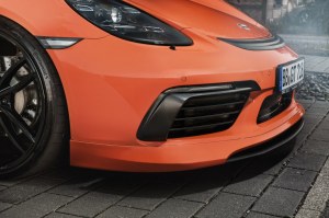 Ecope de pare chocs avants carbone TECHART pour Porsche Boxster et Cayman 718 / 982