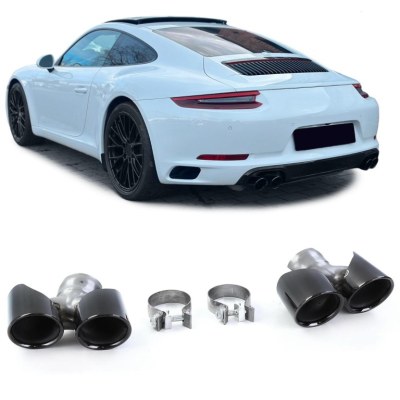 Embouts d'échappement Noir pour Porsche 911 991.2 2015-2019 370cv