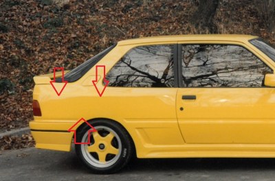 Jeu de 2 extension d'ailes arrière 3 portes "Squale" pour Peugeot 309 