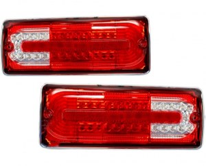 FEUX ARRIERE LED Rouge/Cristal POUR MERCEDES CLASSE G W463