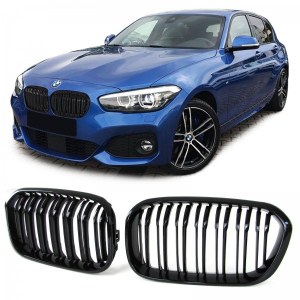 Grille de Calandre noir brillante double baton look M4 BMW F20 F21 LCI. 2015 à 2020