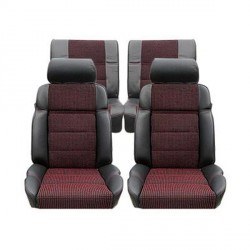 Ensemble garnitures de sièges complet cuir anthracite/ tissus quartet peugeot 205 GTI