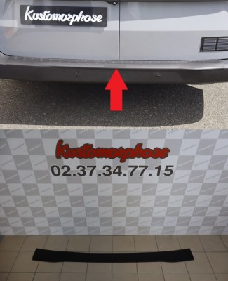 Protection de seuil de chargement "TRANSIT"– ​​pare-chocs arrière – noir mat pour Ford Transit Custom à partir de 2023.
