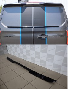 Becquet central de porte arrière à double battant noir brillant Ford Transit Custom 2024+