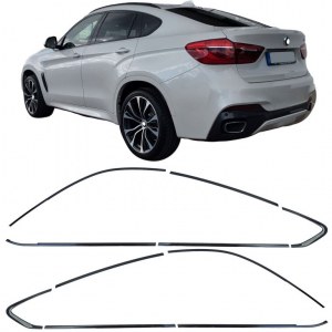 Jeu de baguettes décoratives Shadow Line noir brillant pour BMW X6 F16 (14-19)