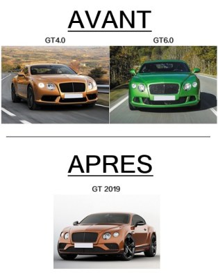Kit de conversion avant – Bentley GT 2012–2015 vers modèle 2016–2019 