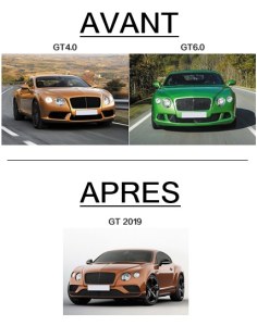 Kit de conversion avant – Bentley GT 2012–2015 vers modèle 2016–2019 