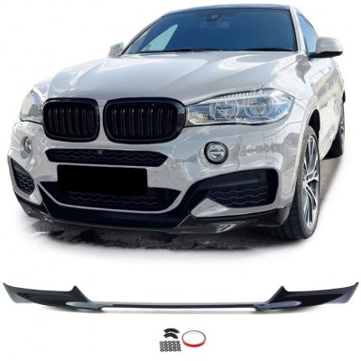 Lame de pare-chocs avant look M-Performance pour BMW X6 F16 (2014-2019)- Noir Brillant