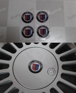 4x logo Alpina pour moyeux de jante Alpina