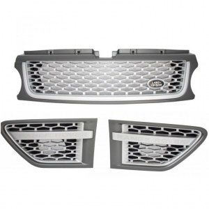 PACK CALANDRE AUTOBIOGRAPHY POUR RANGE ROVER SPORT 2010-13 Grey Silver Edition Grille Autobiograpy Silver / Black Edition pour Range Rover Sport de 2010 a 2013 - Grilles Latérales Autobiography Look Silver / Black Edition pour Range Rover Sport de 2010 a 