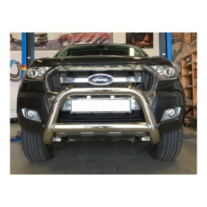 Pare buffle inox version 1 pour Ford Ranger T6 - Ø90mm