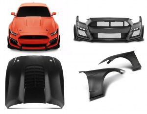 Kit transformation face avant GT500 Large +4cm pour FORD MUSTANG 2015-2017