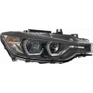 Feux Phares avants angel eyes LED à fond noir pour BMW Série 3 F30 F31