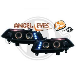 Phares avants Angel eyes pour Renault Megane 2 Noir