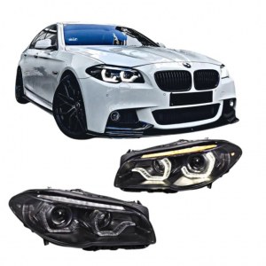 PHARES BMW F10 F11 10-13 XENON AFS 3D ANGEL EYES LED DRL DYNAMIQUE NOIR